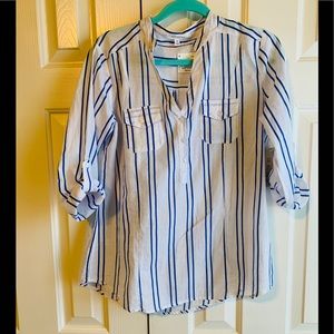 Eden & Olivia Blue/white Striped Top Size S